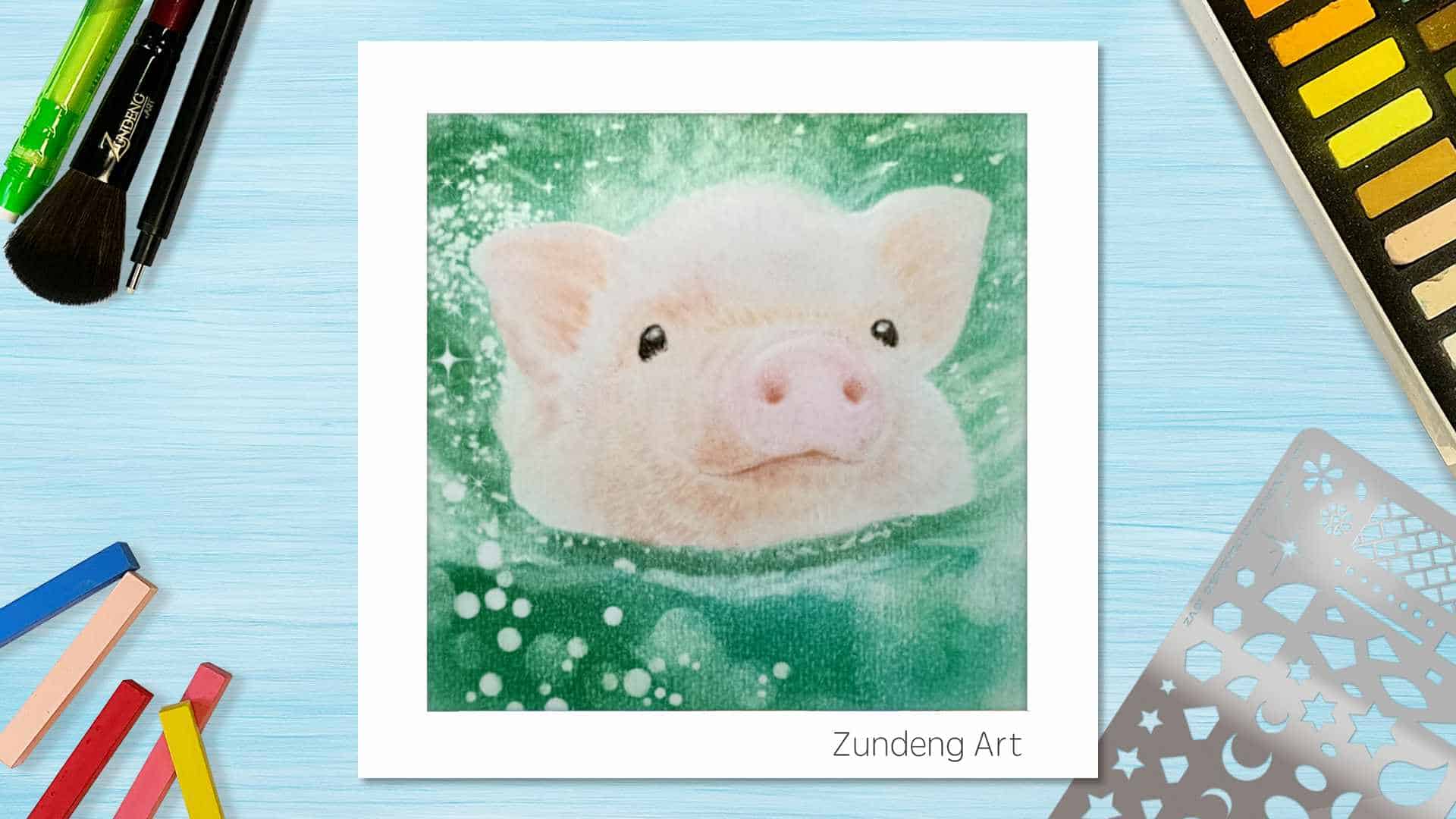 113 The Hai (Pig) – Pastel Nagomi Art