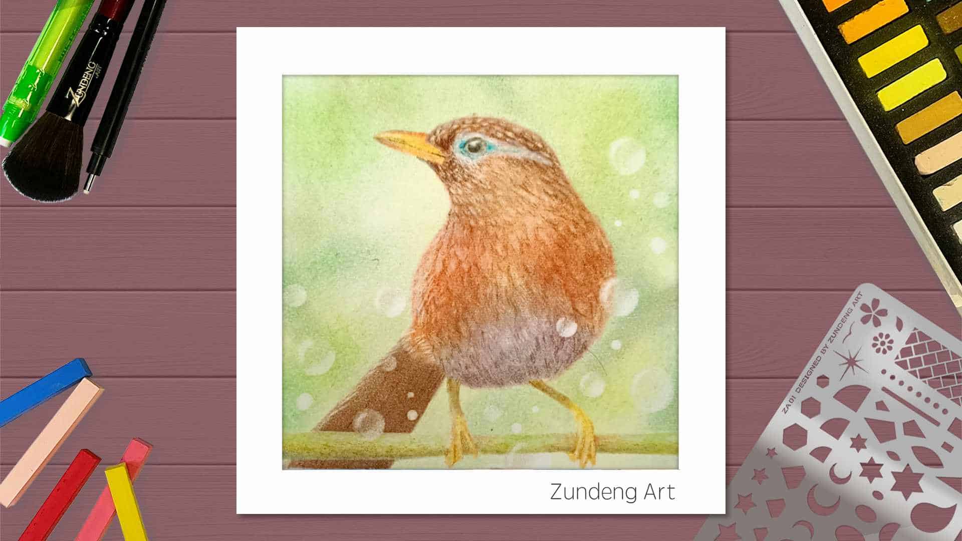 121 Chinese Hwamei – Pastel Nagomi Art