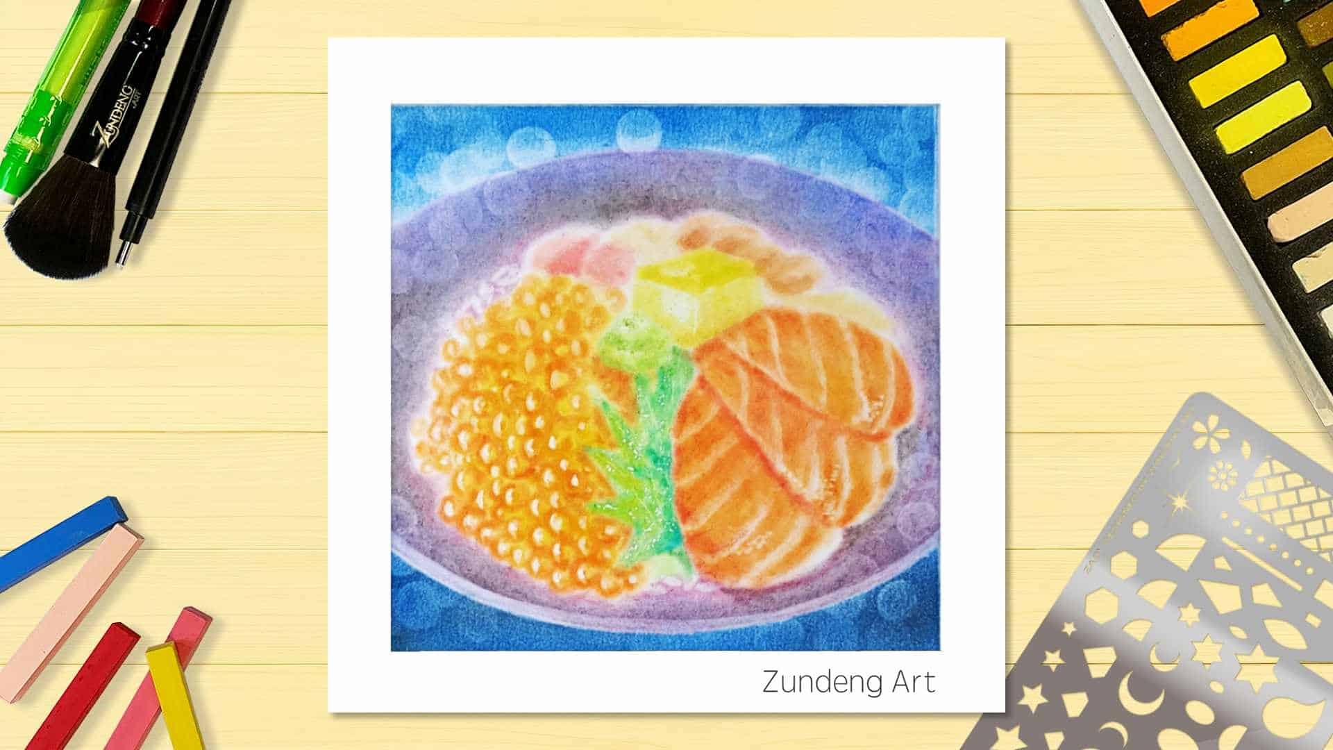 128 The Salmon Rice – Pastel Nagomi Art