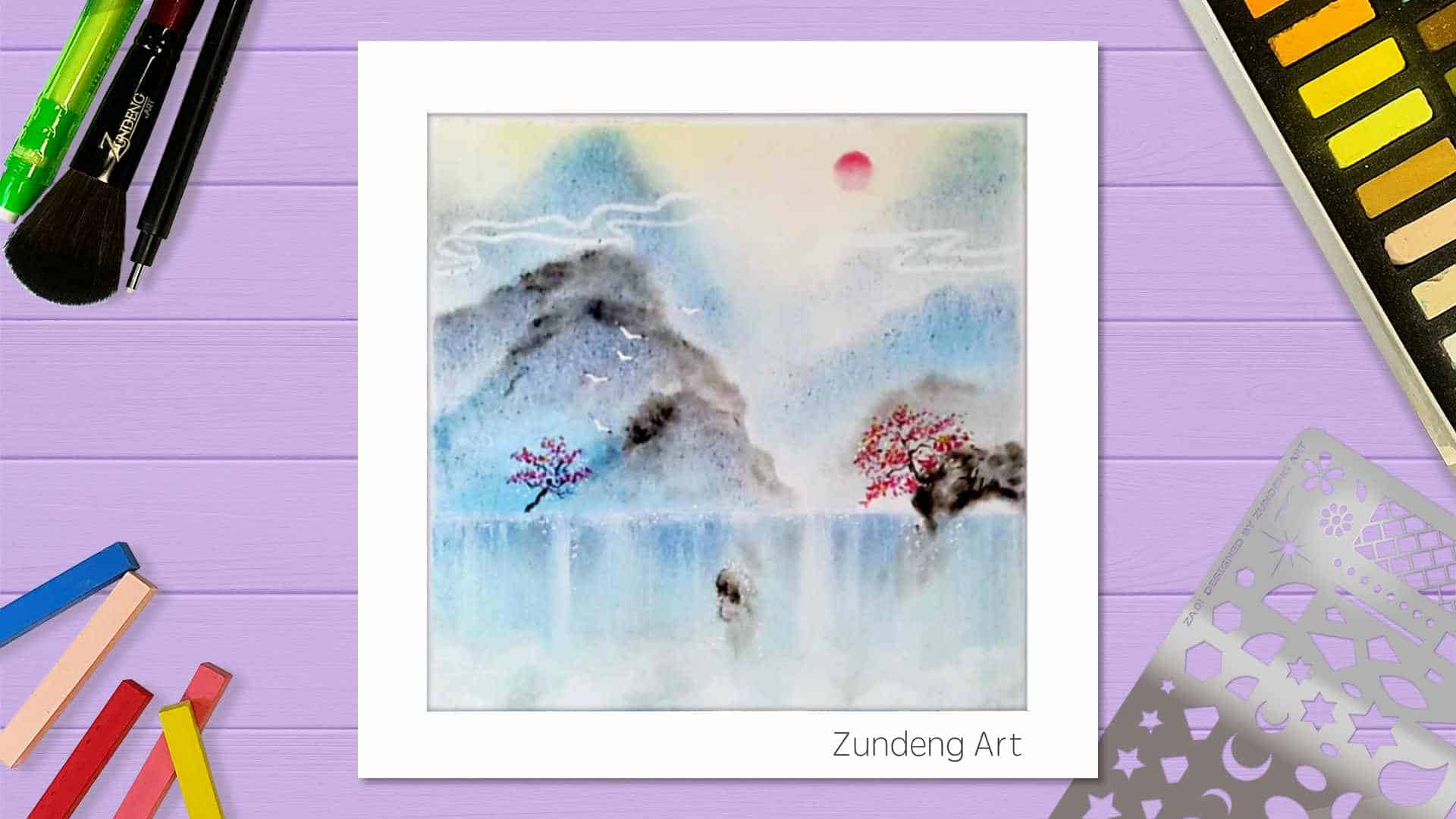 136 The Red Trees – Pastel Nagomi Art