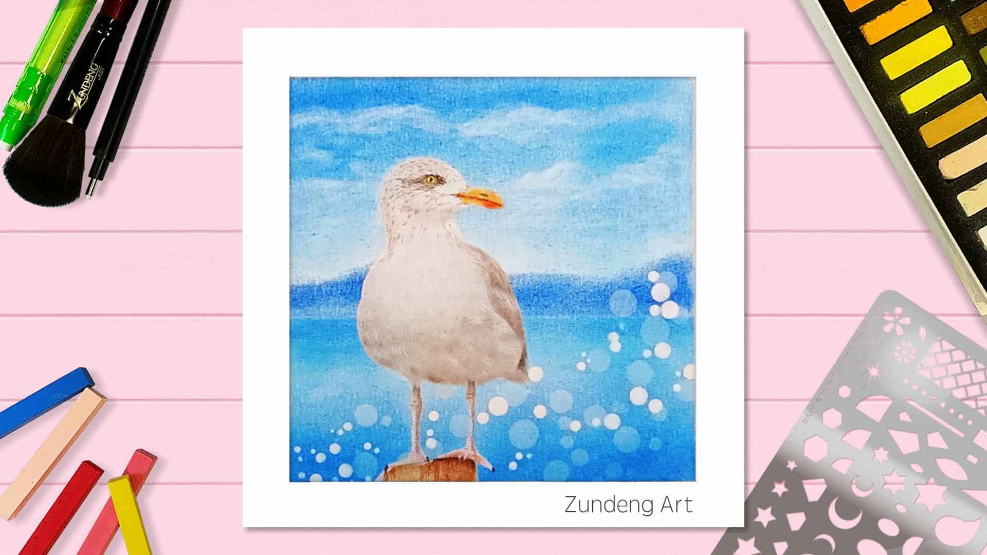 140 Seagull – Pastel Nagomi Art