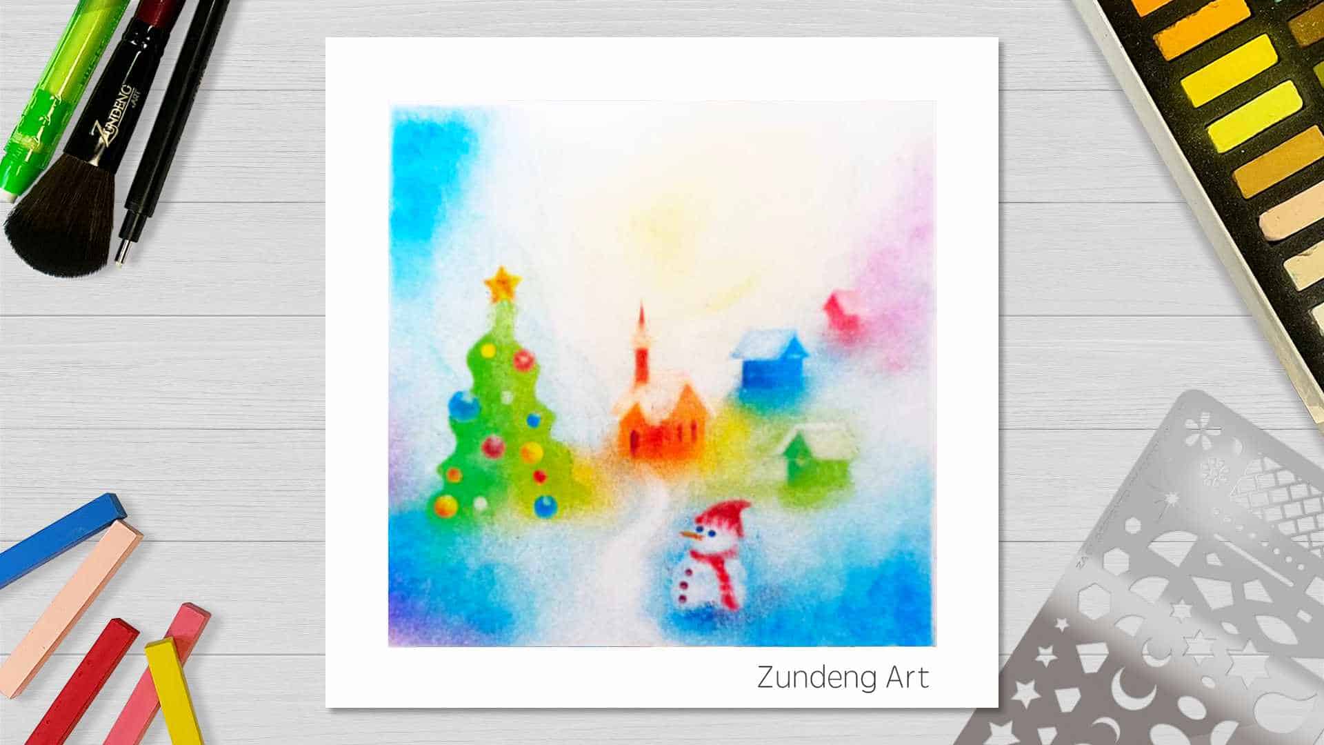 17 The Snowy Village – Pastel Nagomi Art