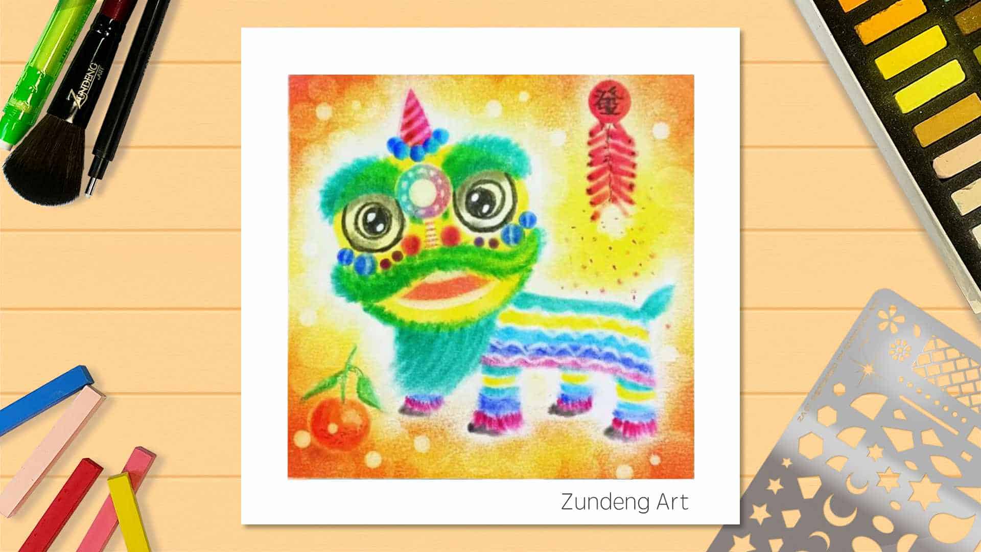 22 The Rainbow Lion Dance – Pastel Nagomi Art