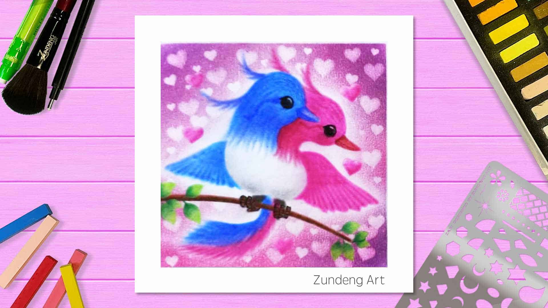 24 The Inseparable Bird – Pastel Nagomi Art