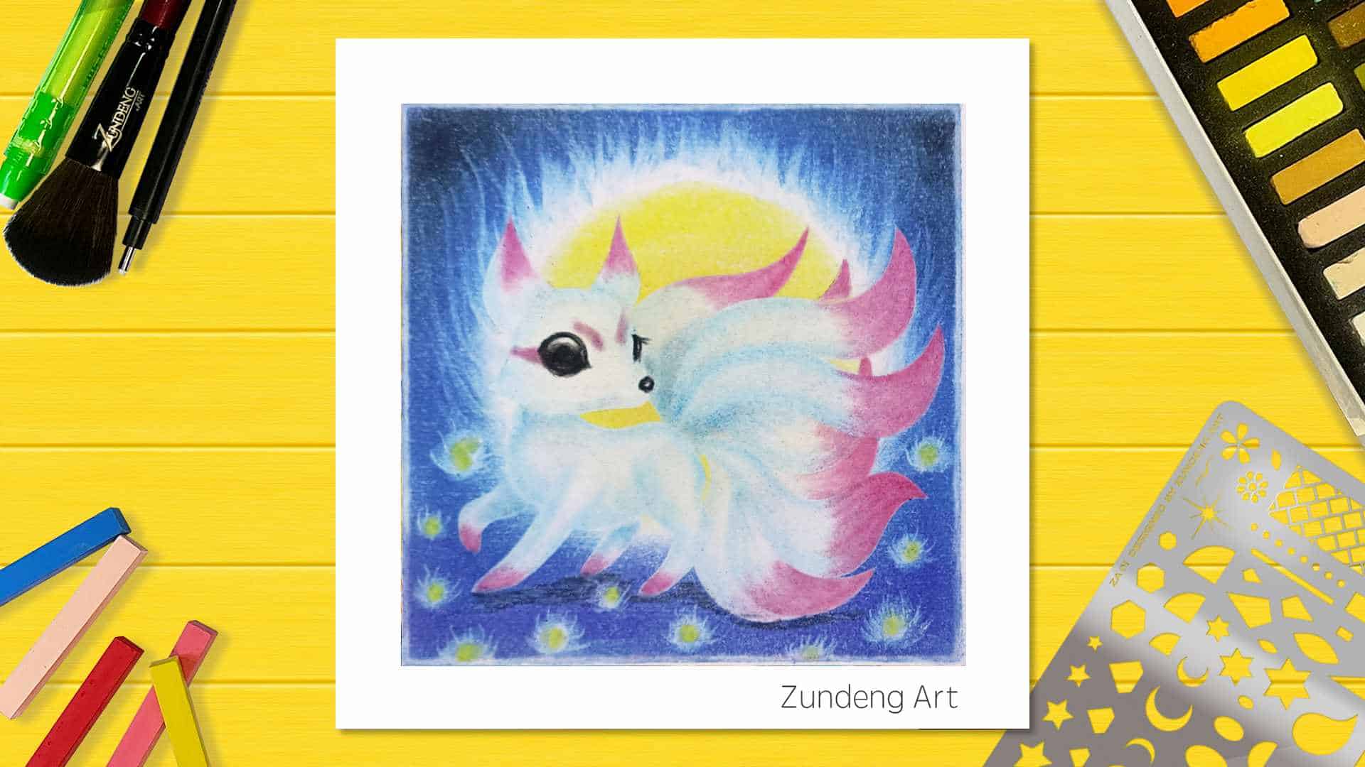 29 Nine Tails Fox – Pastel Nagomi Art