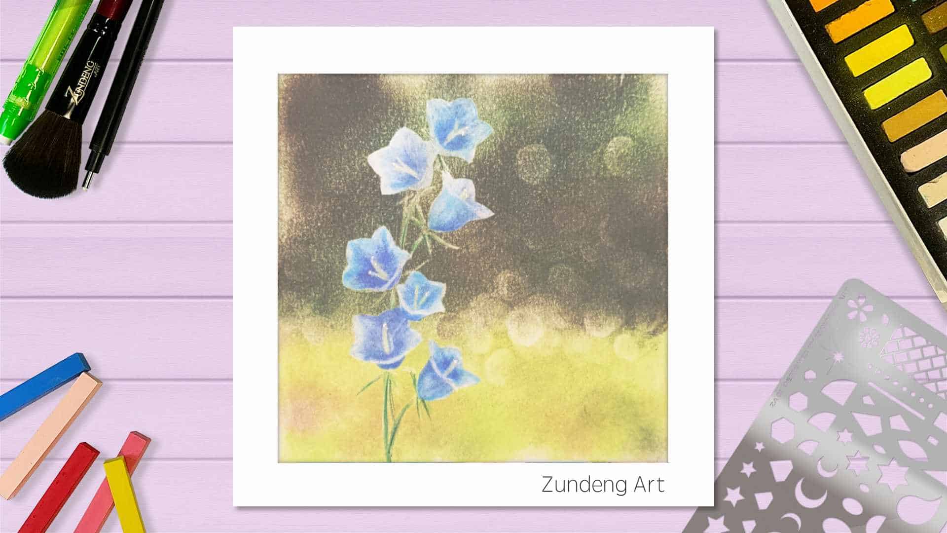 96 Blue Bellflower – Pastel Nagomi Art